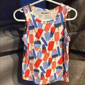 Old Navy Red and Blue Popsicle Print Tank Top
